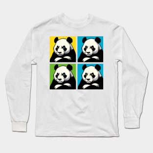 Pop Annoyed Panda - Funny Panda Art Long Sleeve T-Shirt